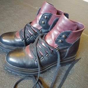 Never worn: Steve Madden Leather Combat Booties